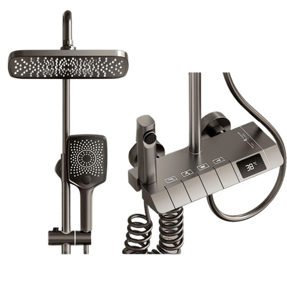 N103 plastic shower and pvc hose and square rose , 10pcs carton from china